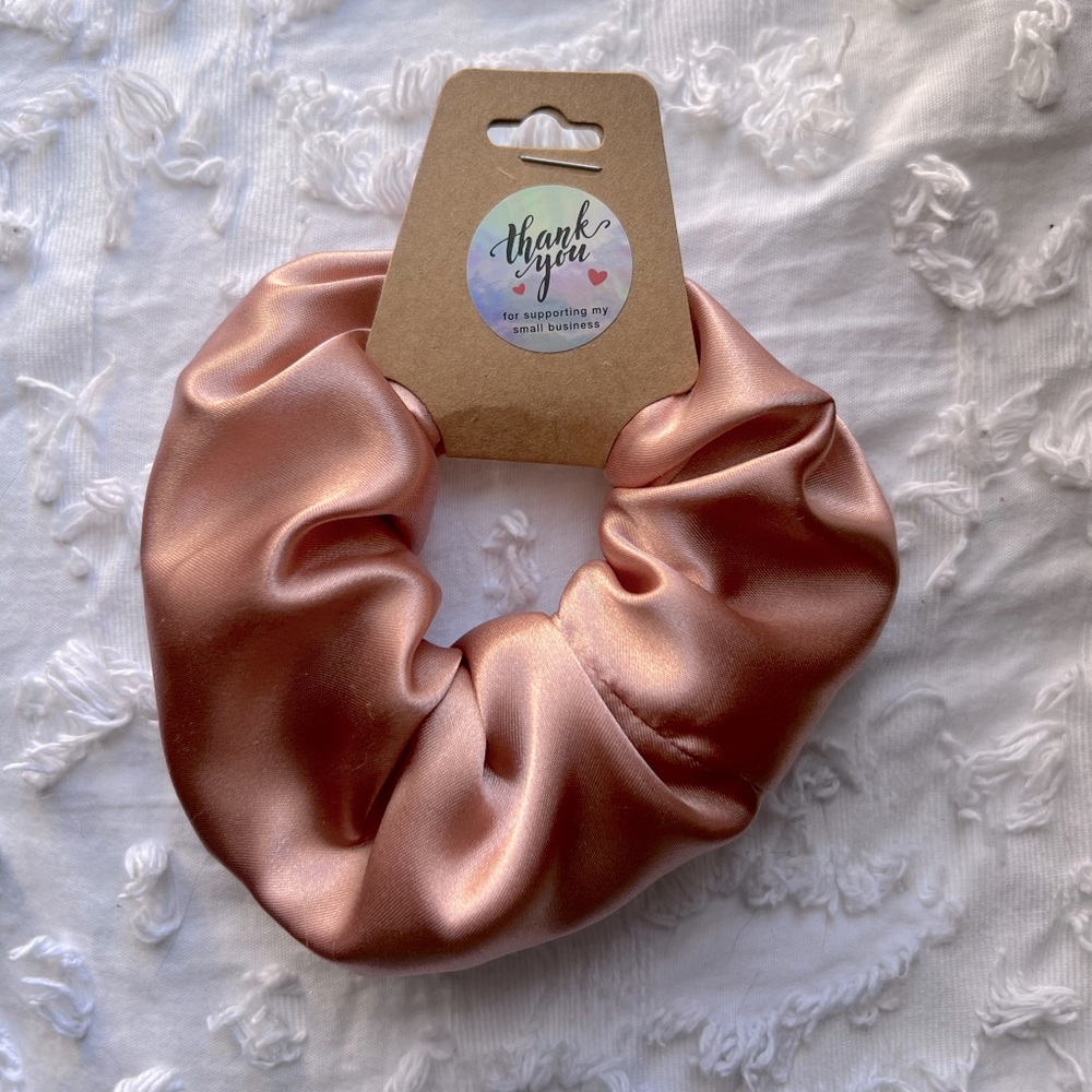 Handmade | Blush Satin Scrunchie - Picture 1 of 8